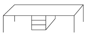 Mesa con estructura en acero barnizado blanco